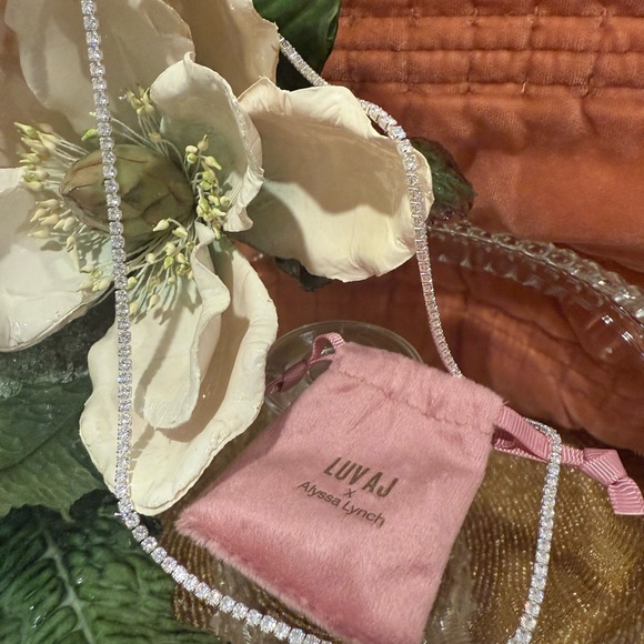 THE PRONG-SET TENNIS NECKLACE- SILVER by Luv Aj $80 Retail! - Picture 5 of 5